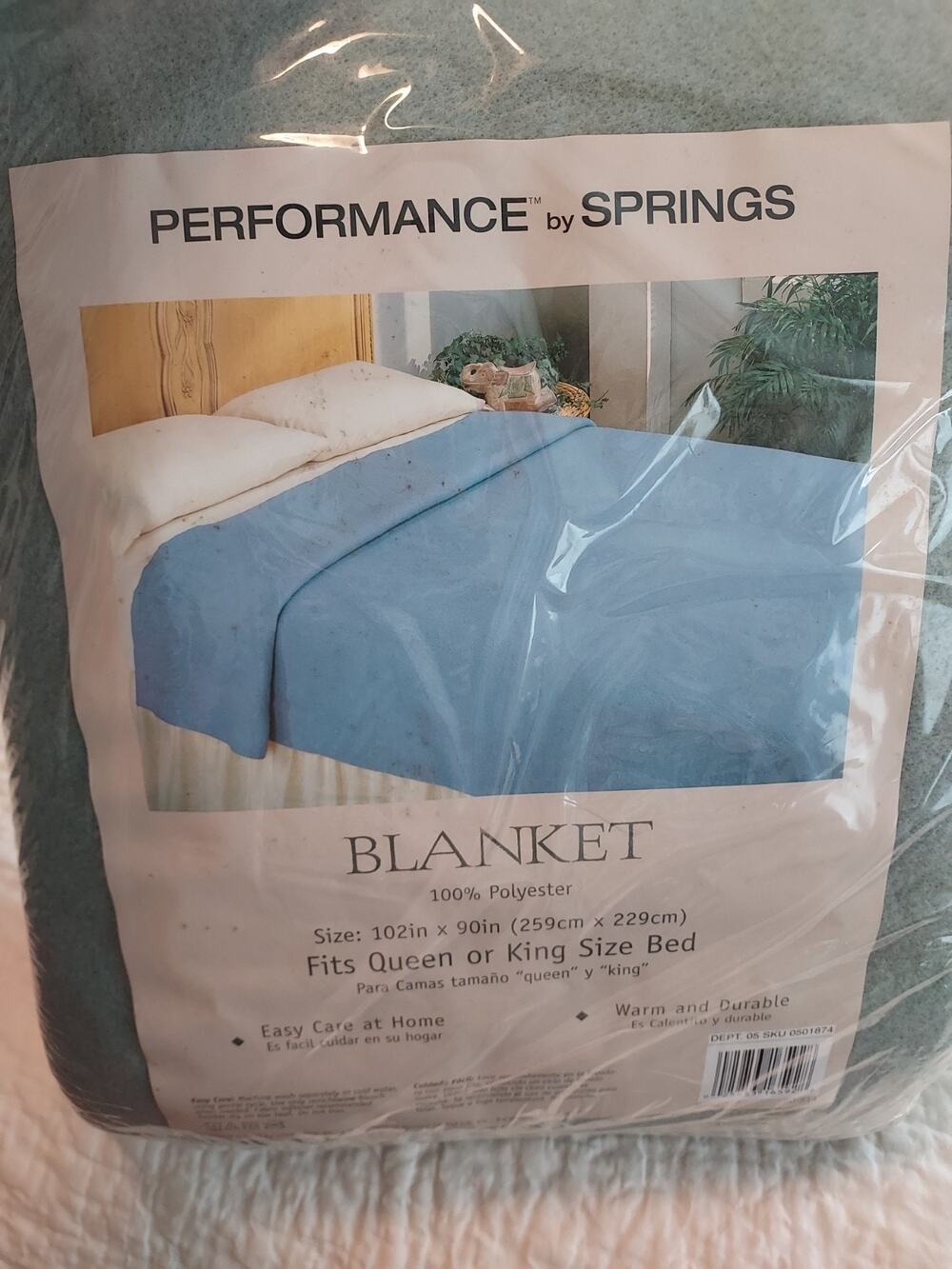 New Performance by Springs Blanket Vintage NIP Sage Green Acrylic polyester Warm